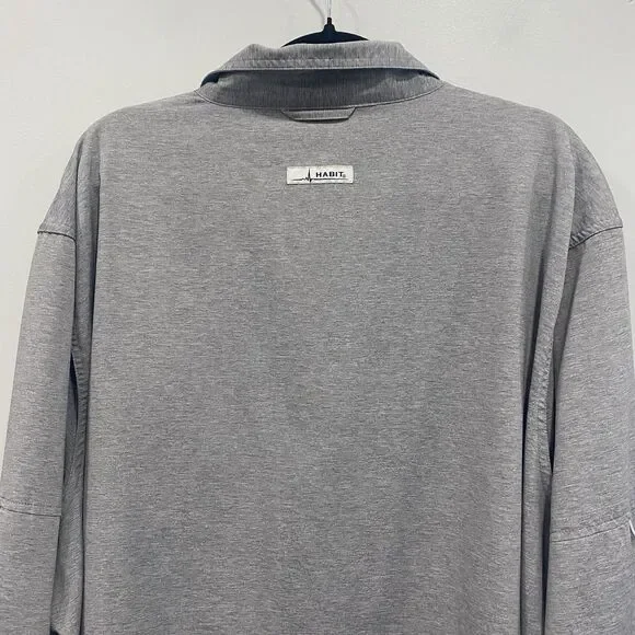 Habit Mens 2XL Heathered Gray Fishing UPF 40+ Vented Outdoor Camping Hike Shirt - Picture 14 of 16